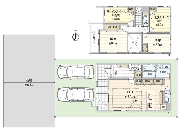 天白区梅が丘3丁目 新築戸建 3号棟 間取図(平面図) 天白区梅が丘3丁目 新築戸建 3号棟 間取図(平面図)