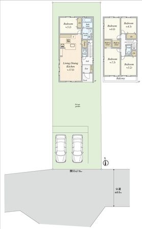 天白区土原一丁目 新築2号棟 間取図(平面図) 天白区土原一丁目 新築2号棟 間取図(平面図)