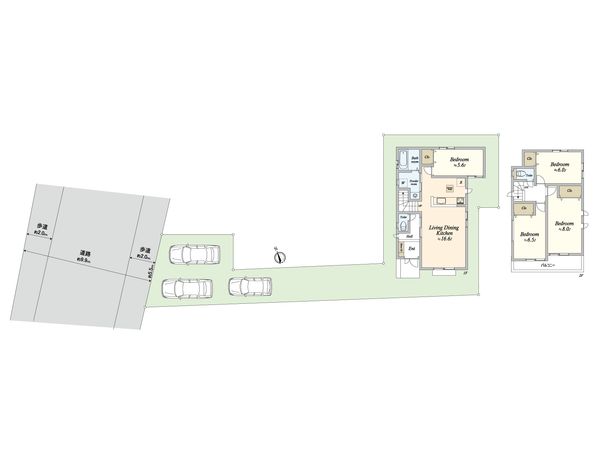 天白区土原三丁目 B号棟 間取図(平面図) 天白区土原三丁目 B号棟 間取図(平面図)