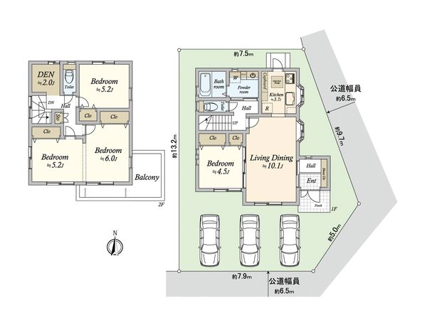 天白区海老山町 戸建 間取図(平面図) 天白区海老山町 戸建 間取図(平面図)