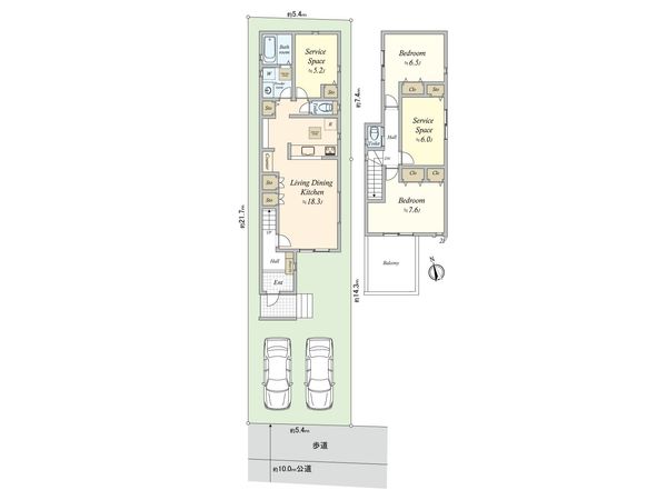 天白区向が丘一丁目 新築戸建2号棟 間取図(平面図) 天白区向が丘一丁目 新築戸建2号棟 間取図(平面図)