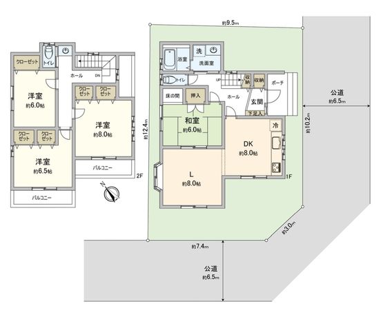 名東区牧の原二丁目 戸建 間取図(平面図)