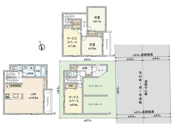 天白区植田西二丁目 新築戸建 2号棟 間取図(平面図)
