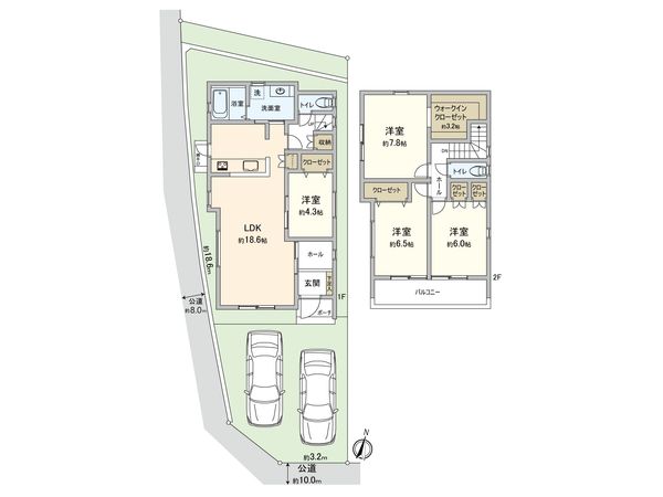 天白区大根町 新築戸建 1号棟 間取図(平面図) 天白区大根町 新築戸建 1号棟 間取図(平面図)