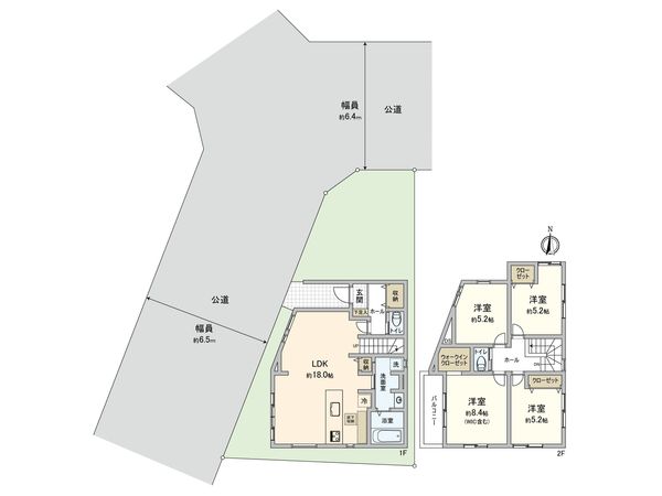天白区鴻の巣二丁目 1号棟 戸建 間取図(平面図)