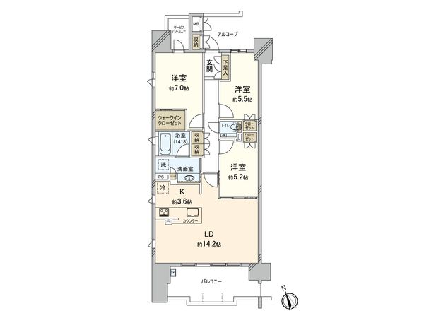 アネシア原TOWER THE TERRACE 間取図(平面図) 間取図(平面図)