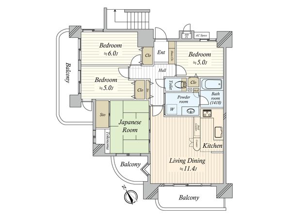ライオンズマンション植田第2 間取図(平面図) ライオンズマンション植田第2 間取図(平面図)