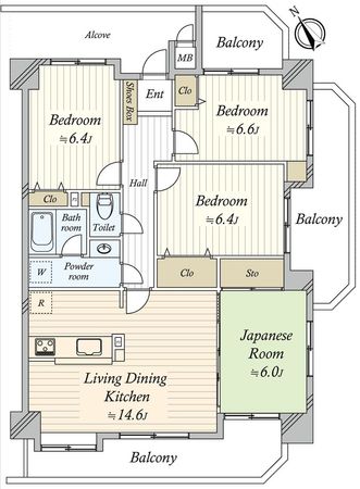 エクレール天白植田 間取図(平面図) エクレール天白植田 間取図(平面図)