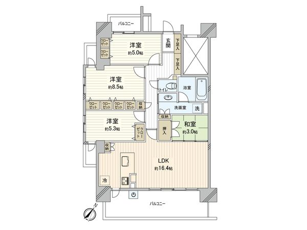 フィルシティ植田南 間取図(平面図) フィルシティ植田南 間取図(平面図)