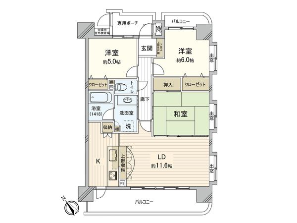 ライオンズマンション植田第2 間取図(平面図) ライオンズマンション植田第2 間取図(平面図)