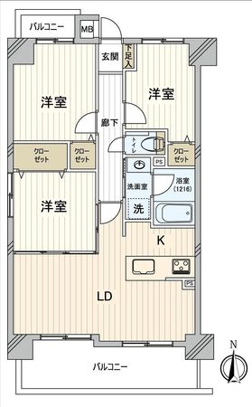 宝マンション原 間取図(平面図)
