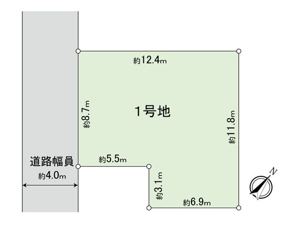 名東区平和が丘2丁目 1号地 区画図 名東区平和が丘2丁目 1号地 区画図