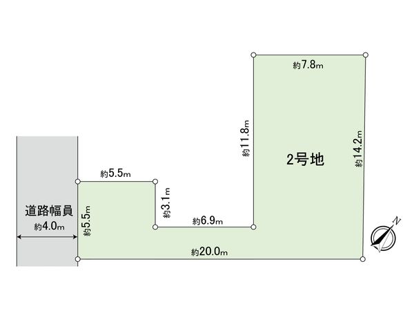 名東区平和が丘2丁目 2号地 区画図 名東区平和が丘2丁目 2号地 区画図