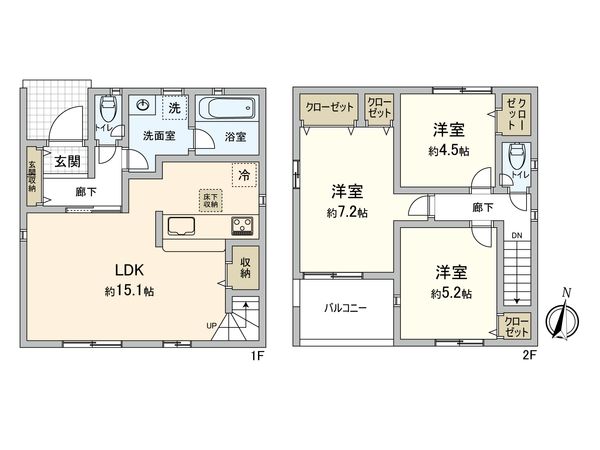 名東区梅森坂1丁目 4号棟 間取図(平面図) 名東区梅森坂1丁目 4号棟 間取図(平面図)