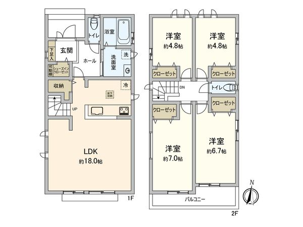 名東区香流1丁目 A号棟 間取図(平面図) 名東区香流1丁目 A号棟 間取図(平面図)