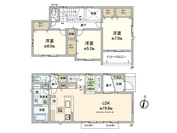 名東区梅森坂3丁目 1号棟 間取図(平面図) 名東区梅森坂3丁目 1号棟 間取図(平面図)