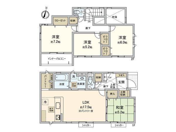名東区梅森坂3丁目 2号棟 間取図(平面図) 名東区梅森坂3丁目 2号棟 間取図(平面図)