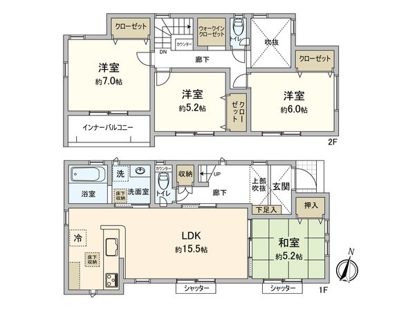 名東区梅森坂3丁目 4号棟 間取図(平面図) 名東区梅森坂3丁目 4号棟 間取図(平面図)