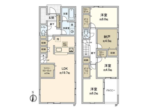 名東区神月町 1号棟 間取図(平面図) 間取図(平面図)