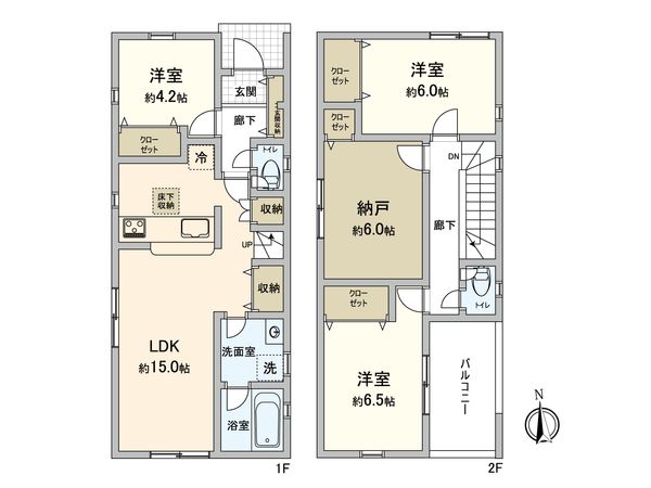 名東区神月町 3号棟 間取図(平面図) 間取図(平面図)