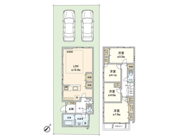 名東区よもぎ台3丁目 2号棟 間取図(平面図) 名東区よもぎ台3丁目 2号棟 間取図(平面図)