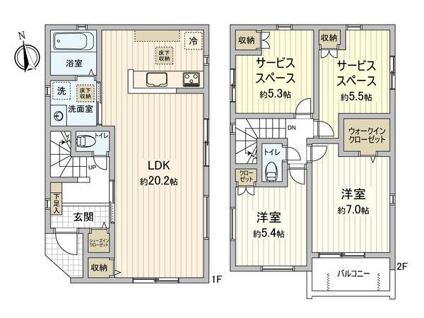 名東区神丘町3丁目 2号棟 間取図(平面図) 間取図(平面図)