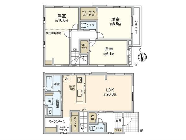 名東区大針3丁目 3号棟 間取図(平面図)
