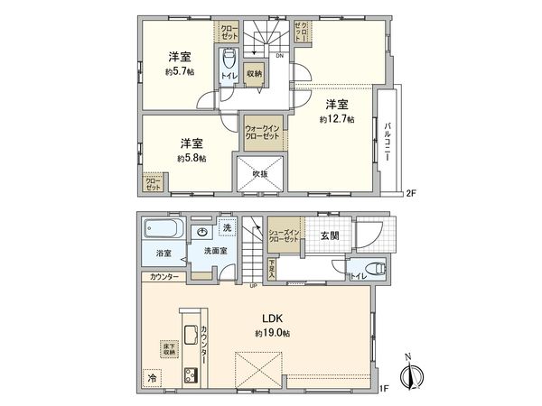 名東区大針3丁目 4号棟 間取図(平面図)