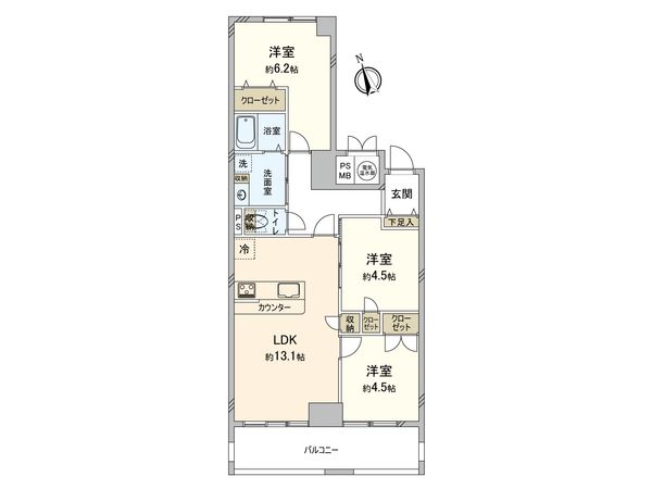 ライオンズマンション虹ケ丘 A棟 間取図(平面図)