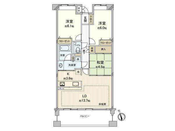星ヶ丘ヒルズ 間取図(平面図) 間取図(平面図)