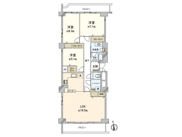 虹ケ丘マンション本館 間取図(平面図) 間取図(平面図)