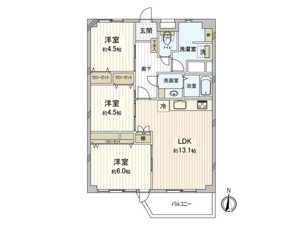上社南住宅 3号棟 間取図(平面図) 間取図(平面図)
