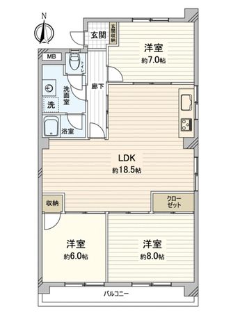 メゾン神丘 間取図(平面図) メゾン神丘 間取図(平面図)