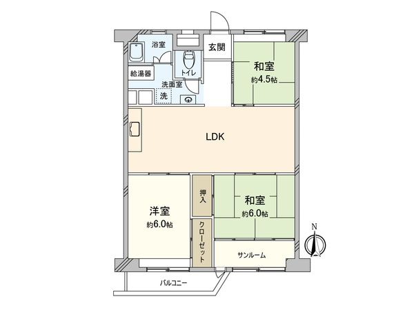 上社南住宅 3号棟 間取図(平面図) 上社南住宅 3号棟 間取図(平面図)