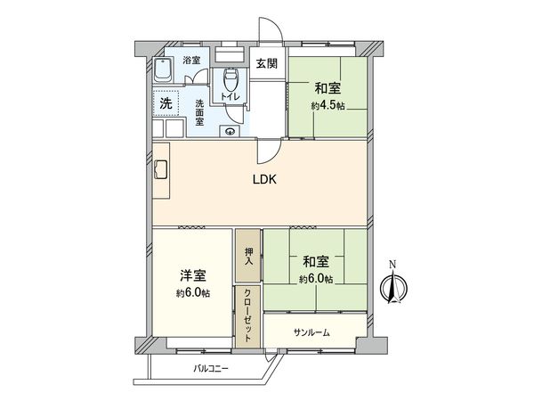 上社南住宅 3号棟 間取図(平面図) 上社南住宅 3号棟 間取図(平面図)