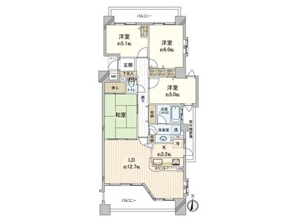 藤和シティホームズ社台 間取図(平面図)