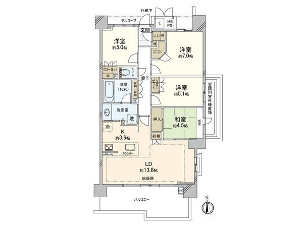 ヴィラス星ヶ丘の森 間取図(平面図)