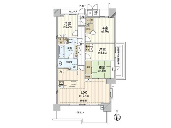 ヴィラス星ヶ丘の森 間取図(平面図) ヴィラス星ヶ丘の森 間取図(平面図)