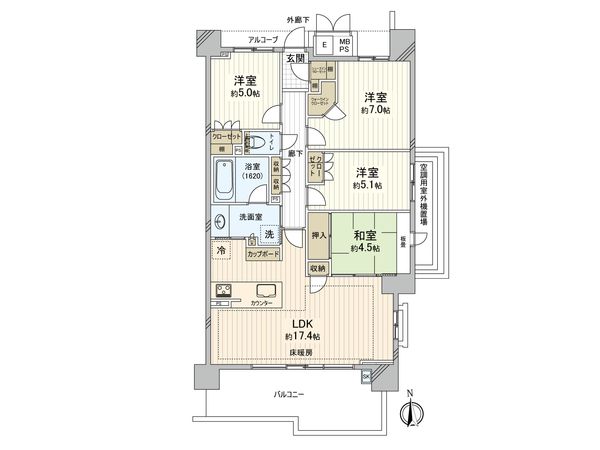 ヴィラス星ヶ丘の森 間取図(平面図) ヴィラス星ヶ丘の森 間取図(平面図)