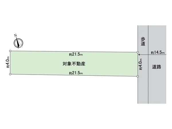 敷地全体の形状を示す区画図です。隣地との距離感や接道状況が確認できます。