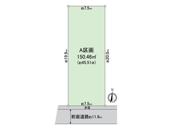 緑区大清水2丁目 A区画 区画図