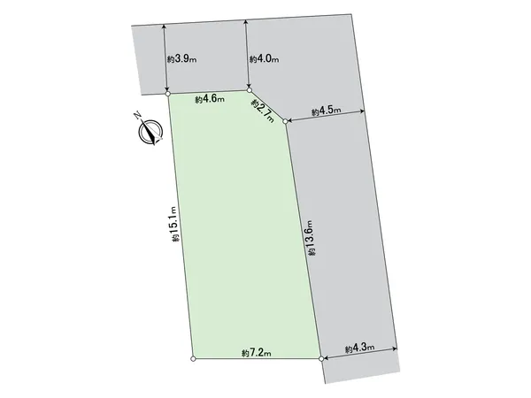 地形図です。こちらでは前面道路との接面や幅員など確認することができます。
