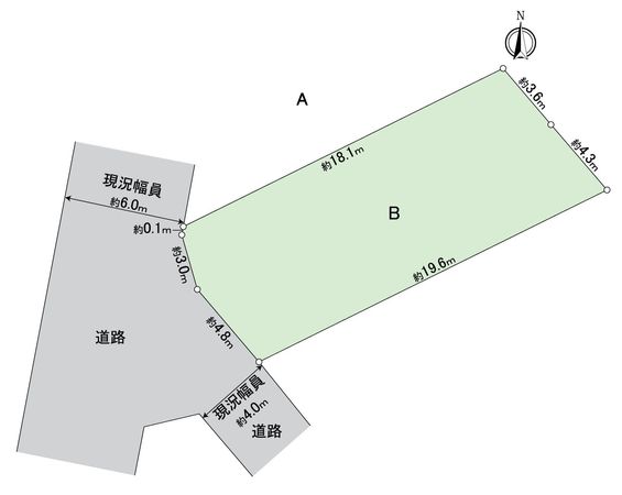 知多市巽が丘4丁目 土地 B区画 区画図