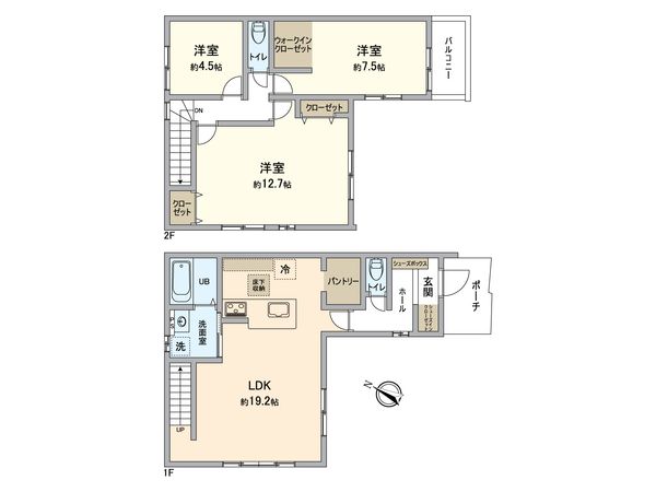 豊明市阿野町稲葉2期 2号棟 間取図(平面図) 豊明市阿野町稲葉2期 2号棟 間取図(平面図)