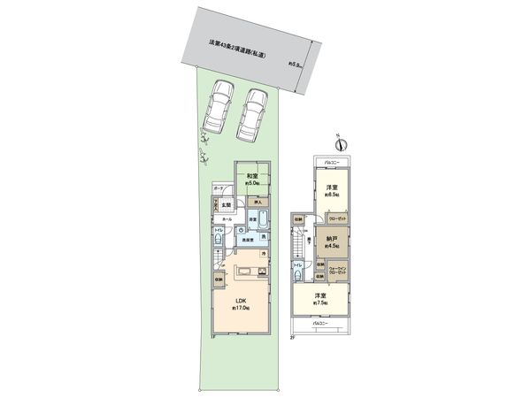 緑区鳴丘1丁目 新築戸建 1号棟 間取図(平面図) 緑区鳴丘1丁目 新築戸建 1号棟 間取図(平面図)