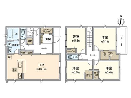 緑区大清水1丁目 新築戸建 1号棟 間取図(平面図)