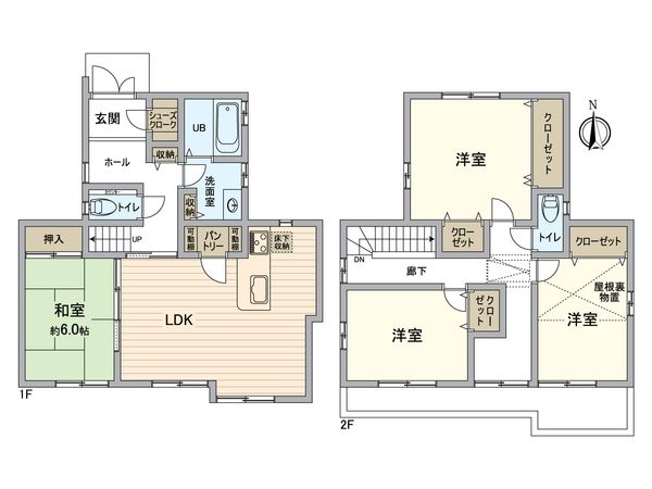 緑区大清水西 戸建 間取図(平面図) 緑区大清水西 戸建 間取図(平面図)