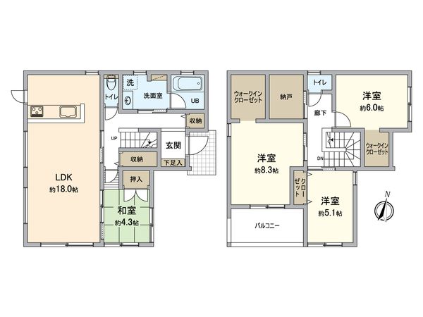 天白区平針南4丁目 戸建 間取図(平面図) 間取図(平面図)