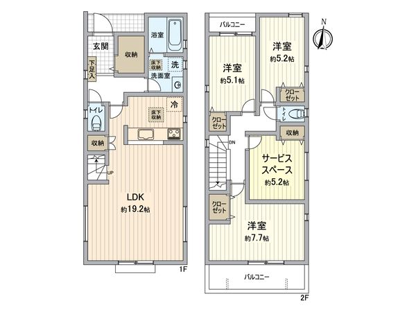 緑区鳴海町字薬師山 新築戸建 1号棟 間取図(平面図)