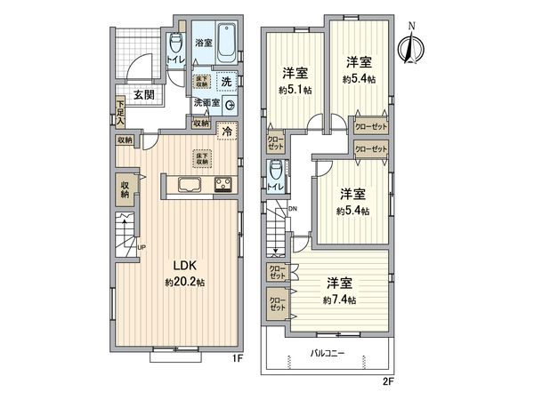 緑区鳴海町字薬師山 新築戸建 2号棟 間取図(平面図)